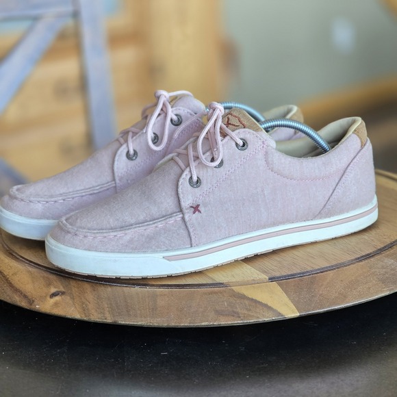Twisted X Kicks Pink Womens Size 9.5 Medium Loafer Moccasin Cruiser - Picture 2 of 10